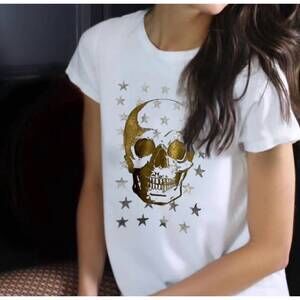 NEW UNSWEETENED micro graphic short sleeve tee in stars & skull copper